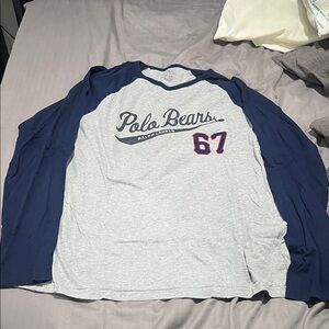 Ralph Lauren Gray and Navy Polo Bears Shirt